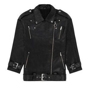 Oversized leather jacket